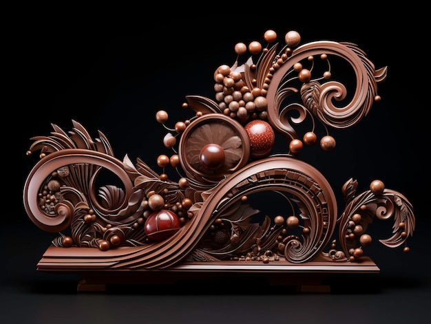 Photo une sculpture en chocolat