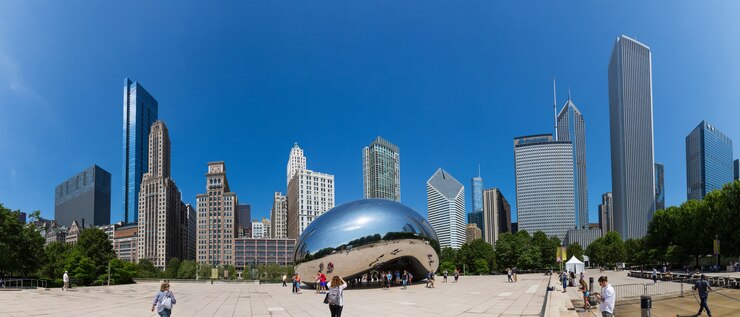 Photo sculpture cloud gate dans le parc du millénaire.