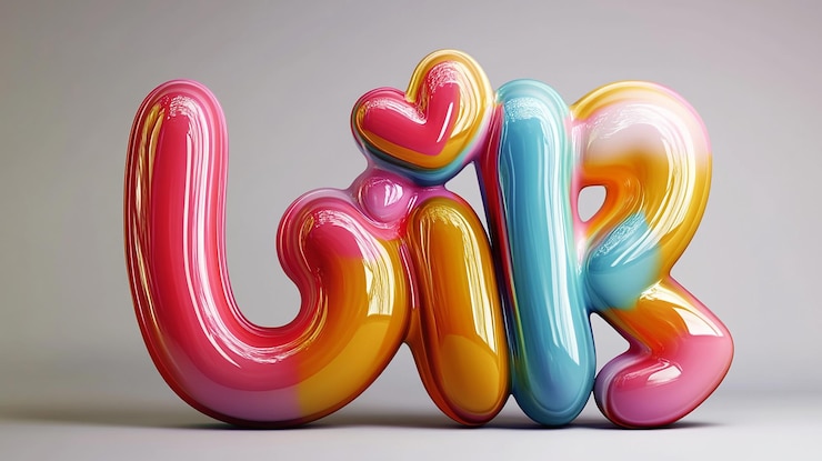 Photo une sculpture colorée d'un cœur avec le numéro 3 dessus