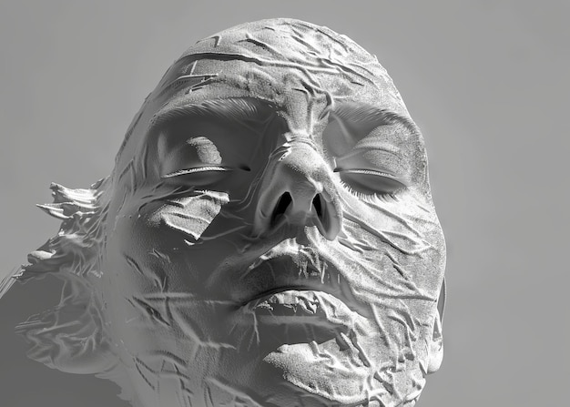 Photo une sculpture du visage d'une femme avec de la peinture blanche