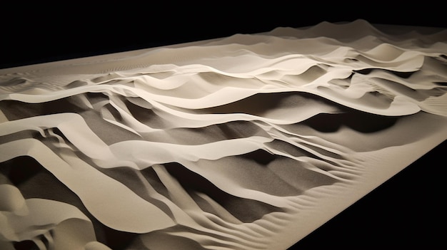 Sculpture de dunes de sable hyperréaliste Une majestueuse fantaisie du désert avec des détails ultrafins