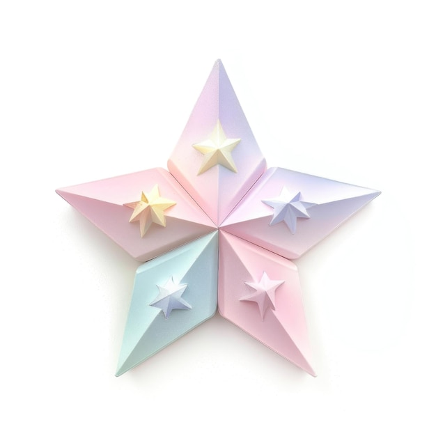 Photo une sculpture d'étoile de couleur pastel est un symbole d'espoir et d'aspiration.