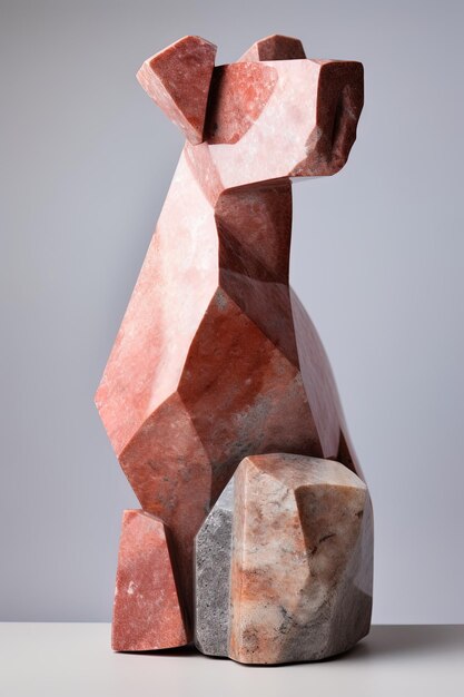 Photo une sculpture d'une femme et d'un homme avec une couleur rouge et brune