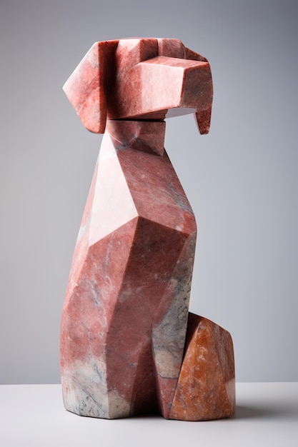 Photo une sculpture d'une femme avec une pierre rouge et blanche