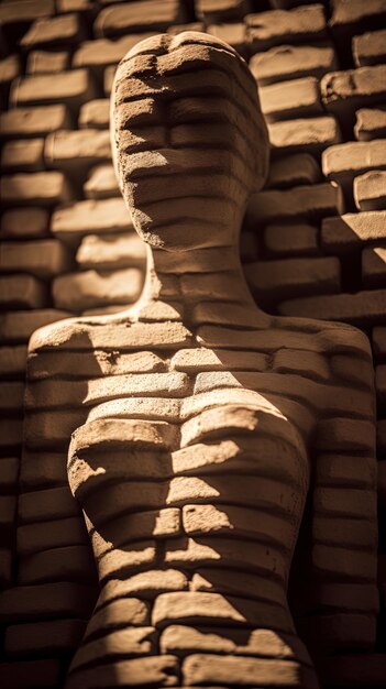 Photo une sculpture d'une femme avec le soleil brillant sur son dos