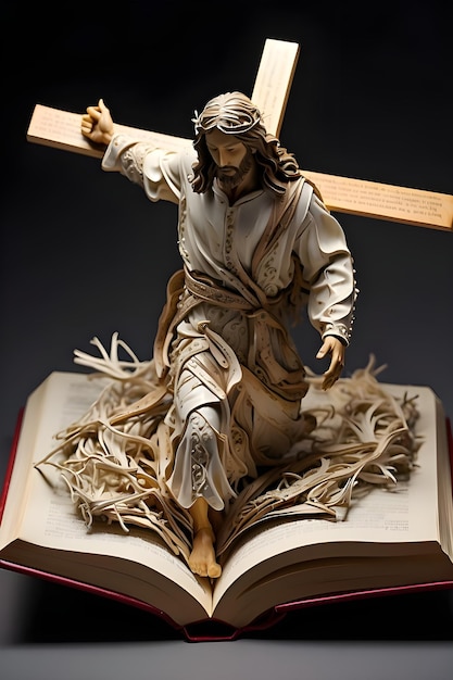 Sculpture de livre de Jésus-Christ