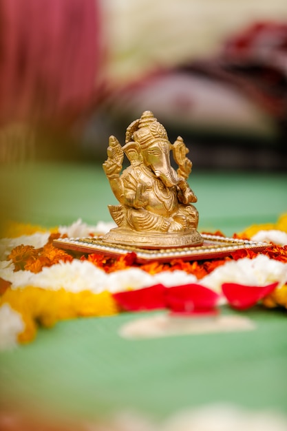 Photo sculpture de lord ganesha, festival indien