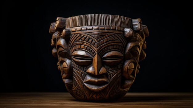 Photo sculpture de masque africaine dans le style de l'art des tonga