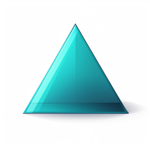 Photo sculpture minimaliste en triangle de verre turquoise foncé