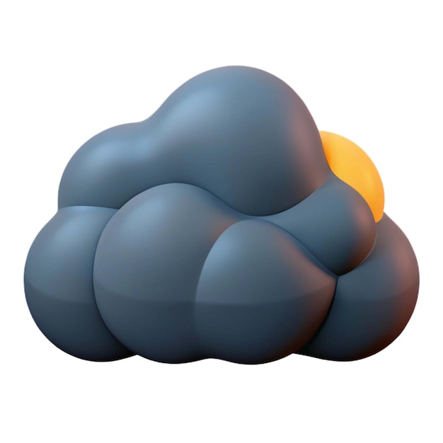 une sculpture noire et grise d'un nuage avec le soleil brillant dessus