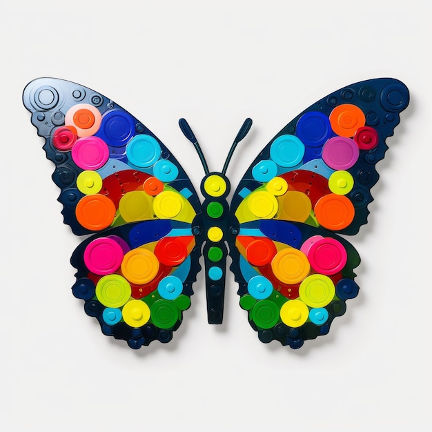 Photo une sculpture de papillon colorée aux proportions de jouet