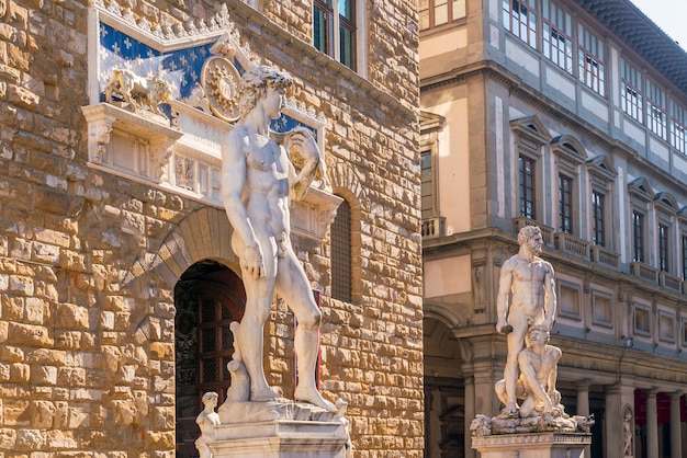 Sculpture sur la place de la Signoria à Florence