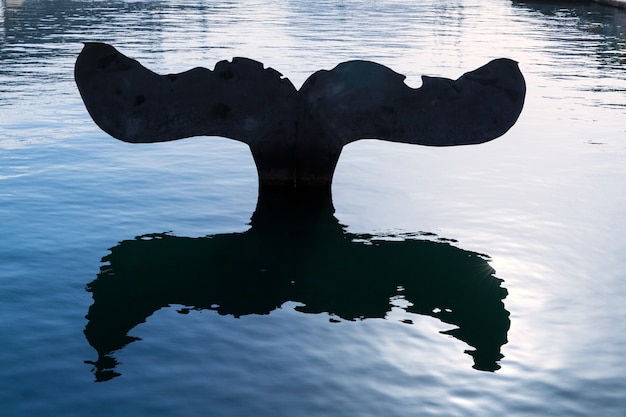 Sculpture de queue de baleine dans le port de Carthagène à Murcie