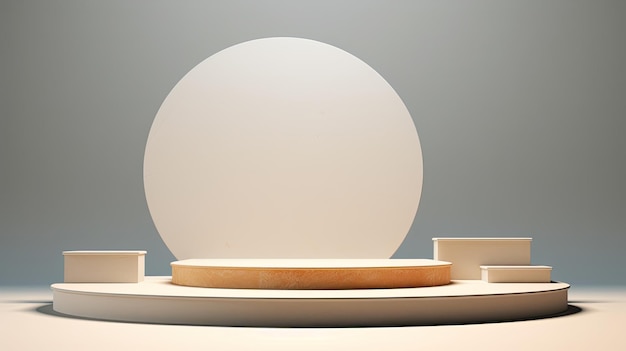 une sculpture ronde avec un cercle blanc sur le dessus