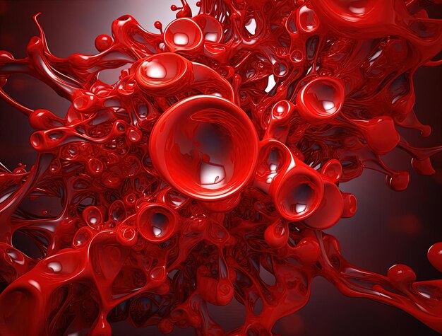 une sculpture rouge d'un tas de perles rouges avec le mot " cœur " en bas
