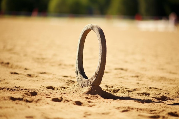 Photo une sculpture de sable avec un cercle au milieu