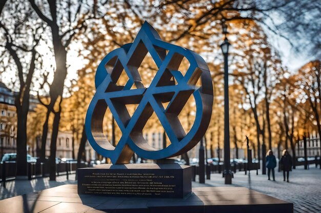 Une sculpture d'un symbole de la paix.