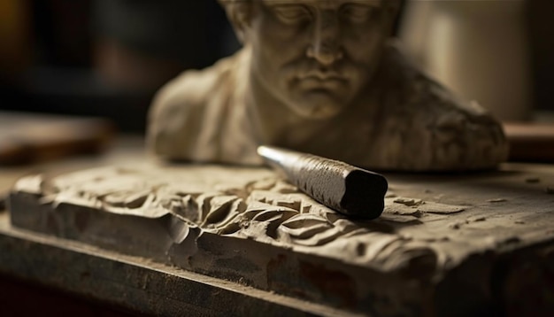 Sculpture de table artisanat à l'ancienne problèmes de dépendance aux stupéfiants générés par l'IA