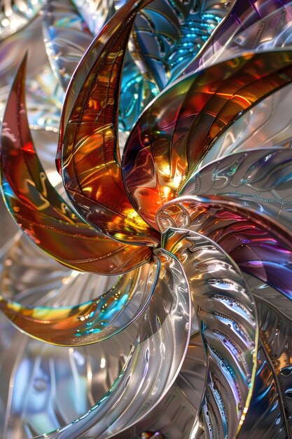 Photo une sculpture en verre avec les couleurs de l'arc-en-ciel