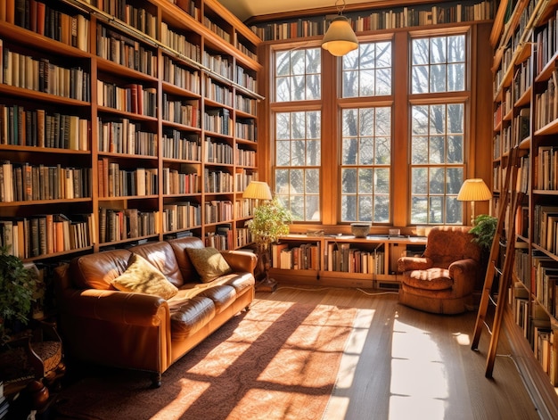 Se détendre dans un paradis de la bibliothèque à la maison