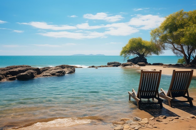 Se détendre en vacances en admirant la beauté tranquille de la mer et du ciel