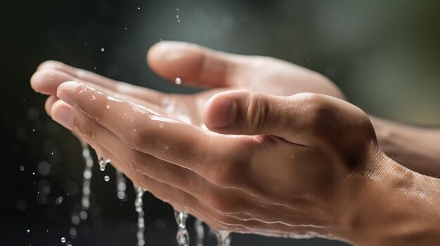 Se laver les mains avec de l'eau