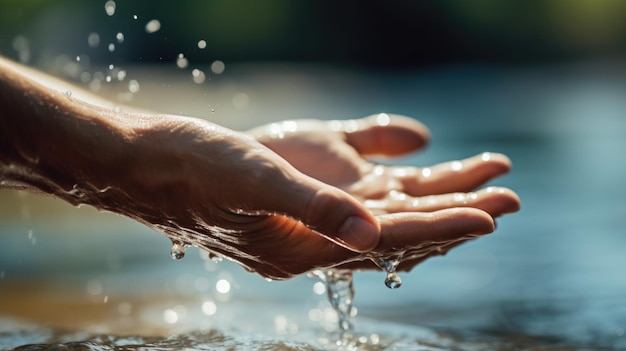 Se laver les mains avec de l'eau