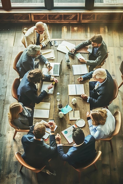 Photo une séance de brainstorming avec des personnes diverses échangant des idées symbolisant les efforts de collaboration dans di