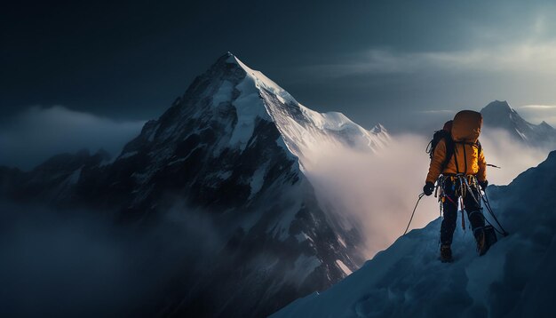 Photo une séance photo d'aventure professionnelle d'alpinisme