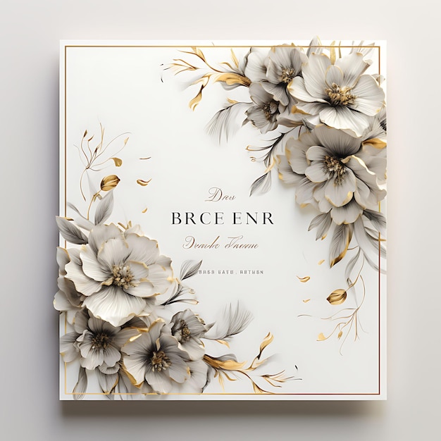 Séance photo de carte d'annonce Style élégant Salle de banquet graphique floral Conception graphique créative