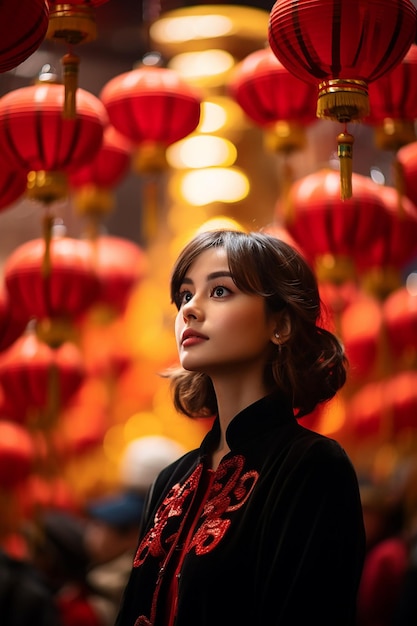 Photo une séance photo créative de célébration du nouvel an chinois générée par l'intelligence artificielle