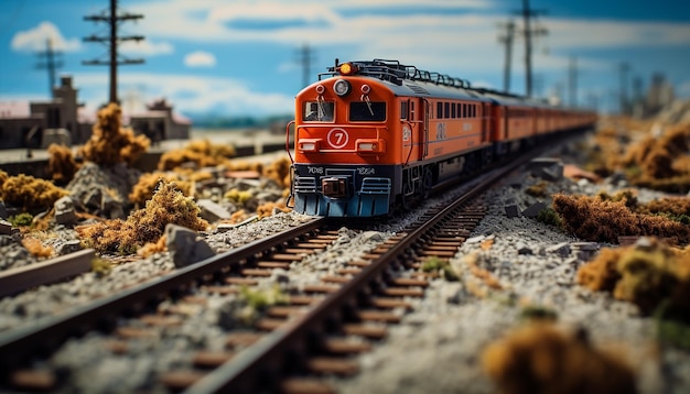 Séance photo de diorama ferroviaire Modèle réaliste