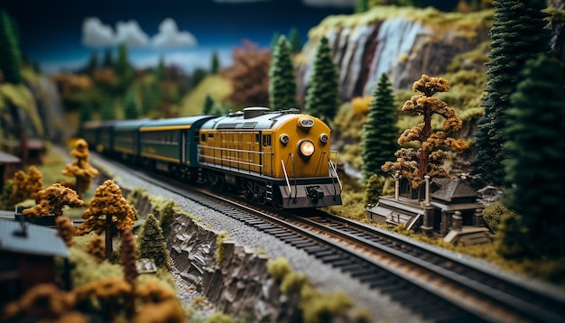 Séance photo de diorama ferroviaire Modèle réaliste