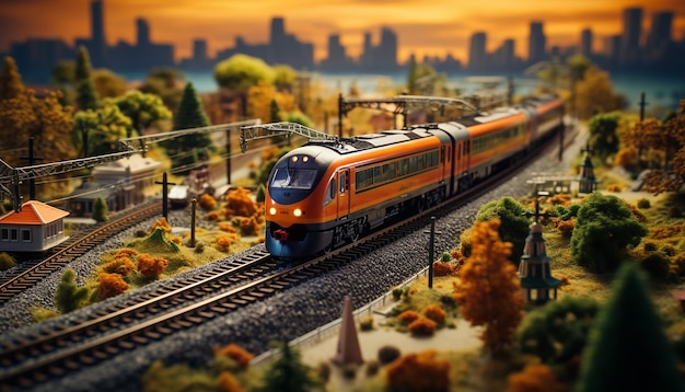 Séance photo de diorama ferroviaire Modèle réaliste