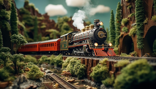 Séance photo de diorama ferroviaire Modèle réaliste