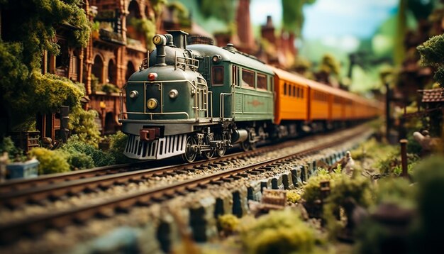 Séance photo de diorama ferroviaire Modèle réaliste