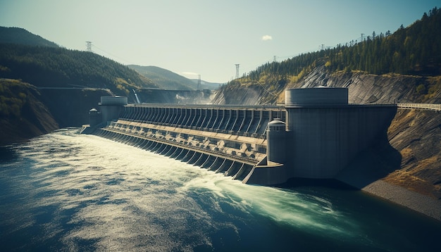 Une séance photo professionnelle de la centrale hydroélectrique