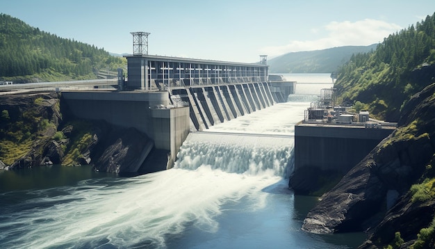 Une séance photo professionnelle de la centrale hydroélectrique