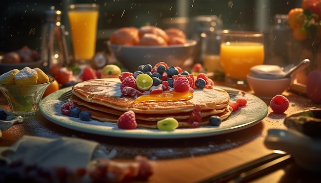 Séance photo publicitaire pour un délicieux petit-déjeuner Photographie commerciale