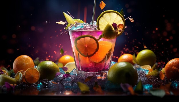 Une séance photo de publicité de cocktails frais Un concept professionnel coloré