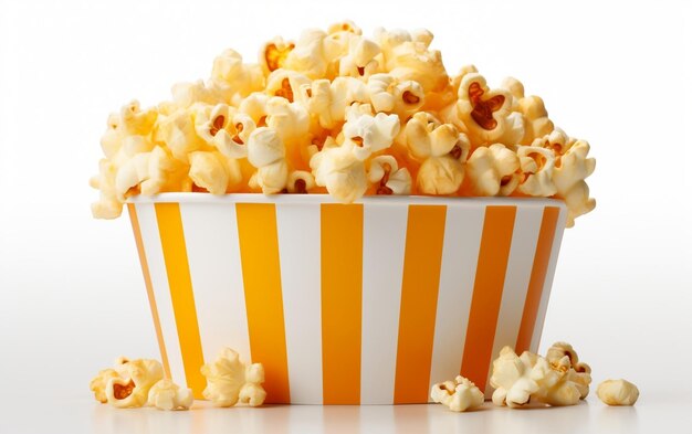 Un seau de pop-corn sur un arrière-plan isolé