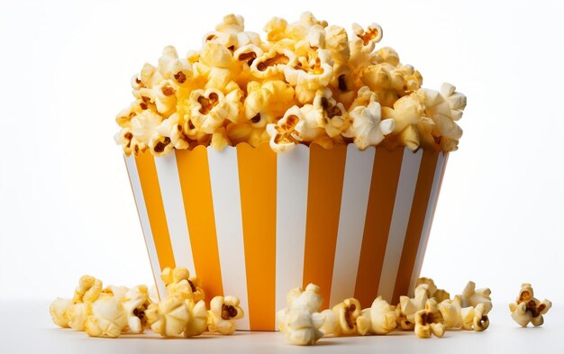 Un seau de pop-corn sur un arrière-plan isolé