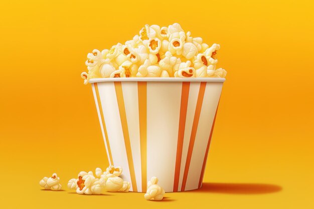 Seau à pop-corn Pop-corn sur fond jaune