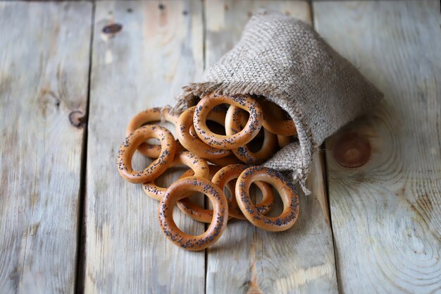 Séchage des bagels dans un sac