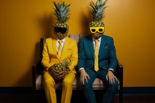 Photo le secret rafraîchissant des amateurs anonymes d'ananas un hommage visuel en ratio d'aspect 32