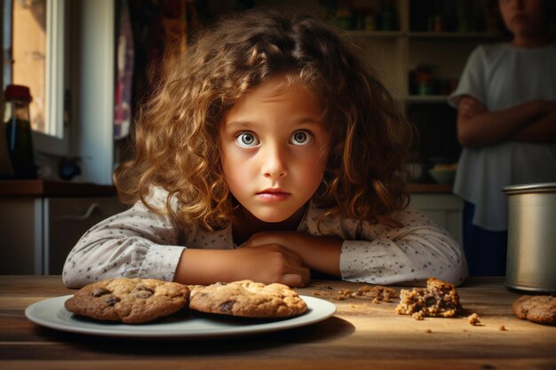 Photo les secrets sournois du voleur de biscuits dans la cuisine