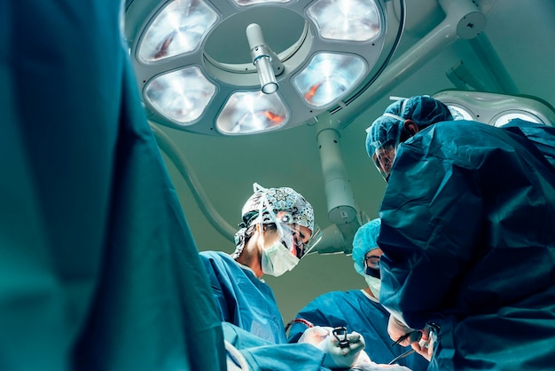 Section médiane d'une femme médecin examinant un patient