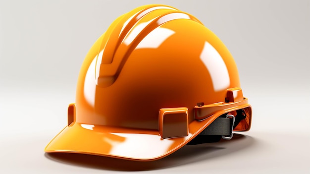 Photo sécurité de la construction et casque jaune sur fond blanc