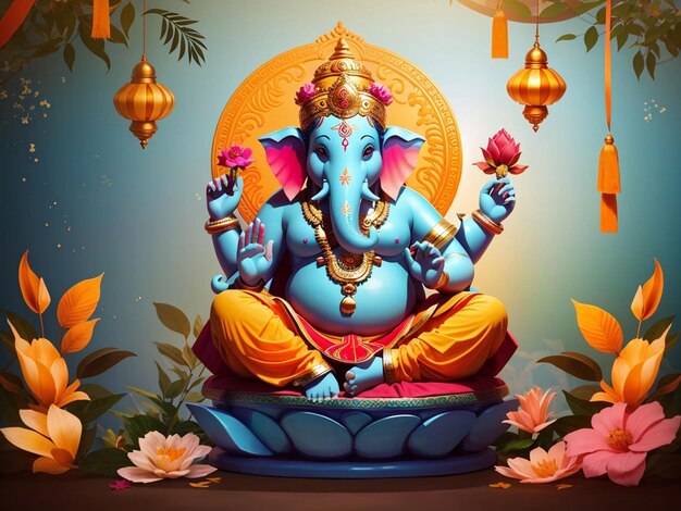 Seigneur Ganpati sur fond de Ganesh Chaturthi