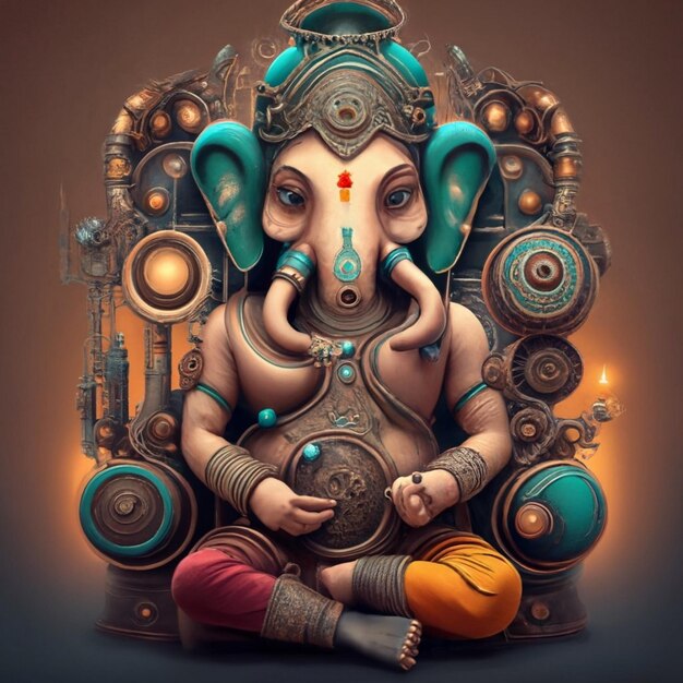 Photo seigneur ganpati sur ganesh chaturthi illustration vectorielle de fond